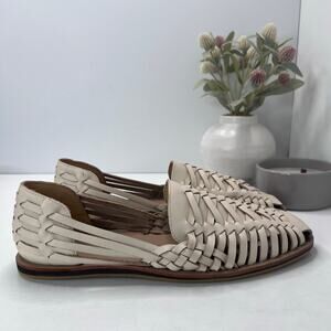 Nisolo Huarache Woven Leather Sandal Slip On Leather Bone Men 12 NWOB Classic